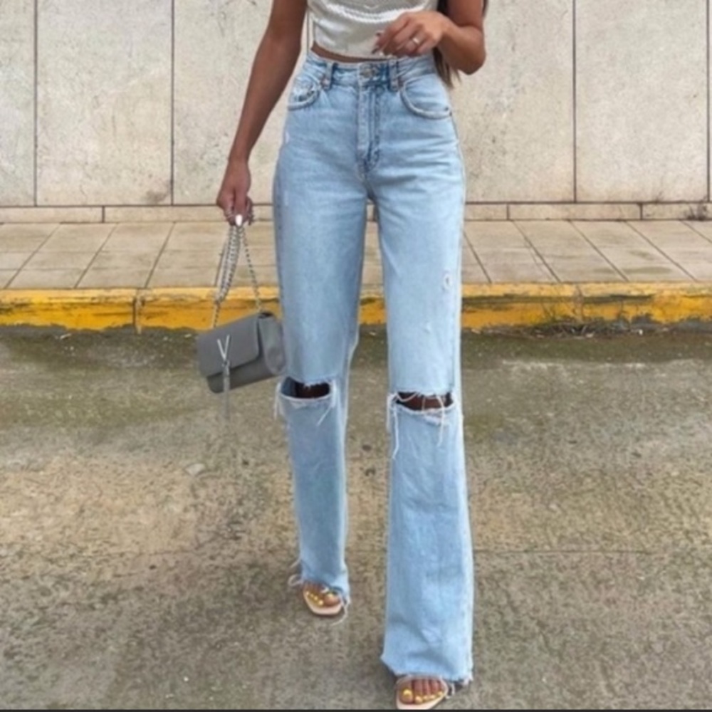 Zara Wide Leg Full Length Jeans